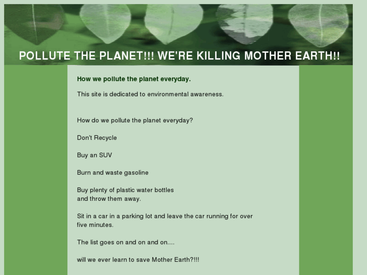 www.killmotherearth.com