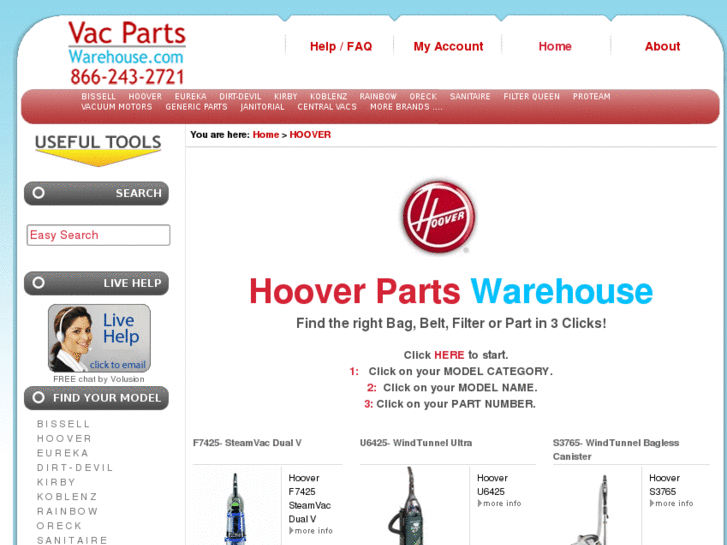 www.hooverpartswarehouse.com