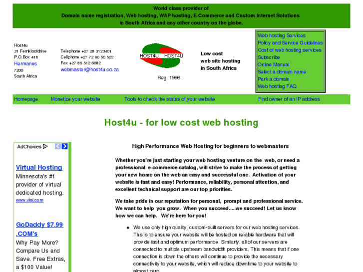 www.host4u.co.za