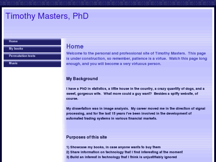 www.timothymasters.info