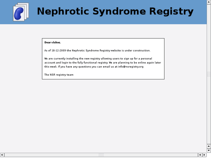 www.nephroticsyndromeregistry.com