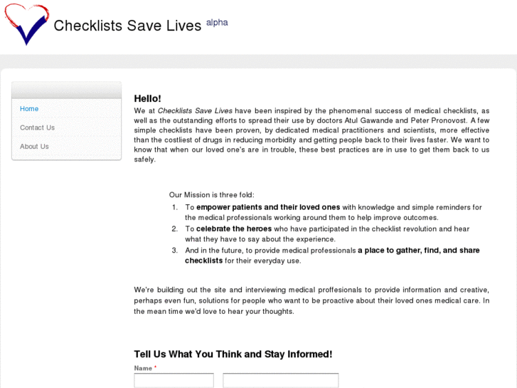 www.checklistssavelives.com