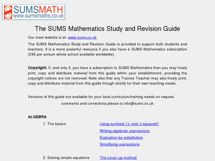 www.sumsmaths.com