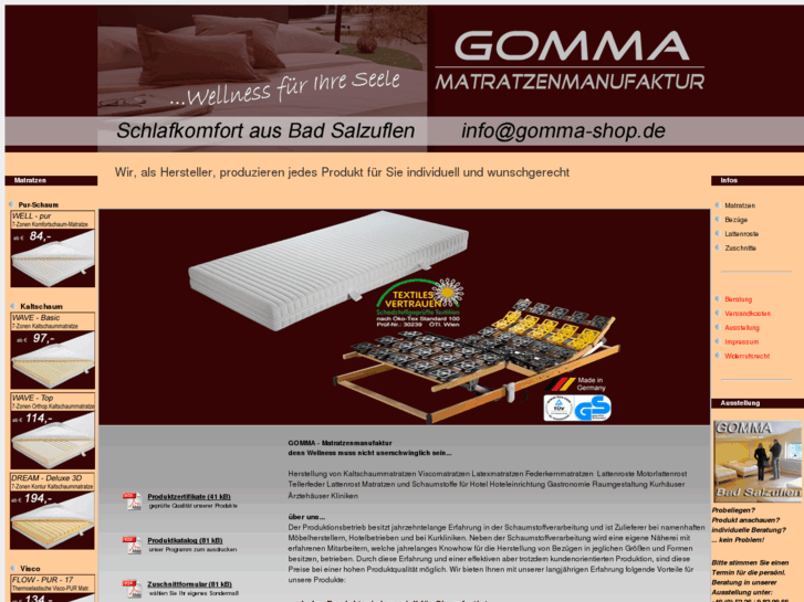 www.gomma-matratzen.de