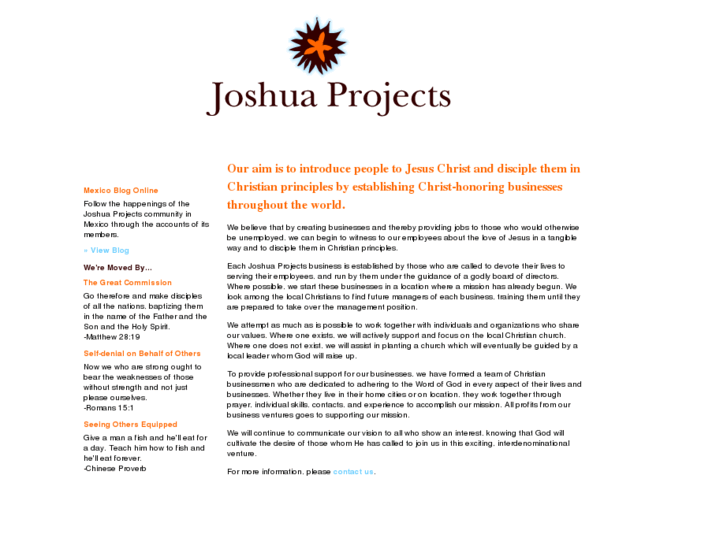 www.joshuaprojects.com