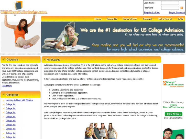 www.uscollegeadmission.com