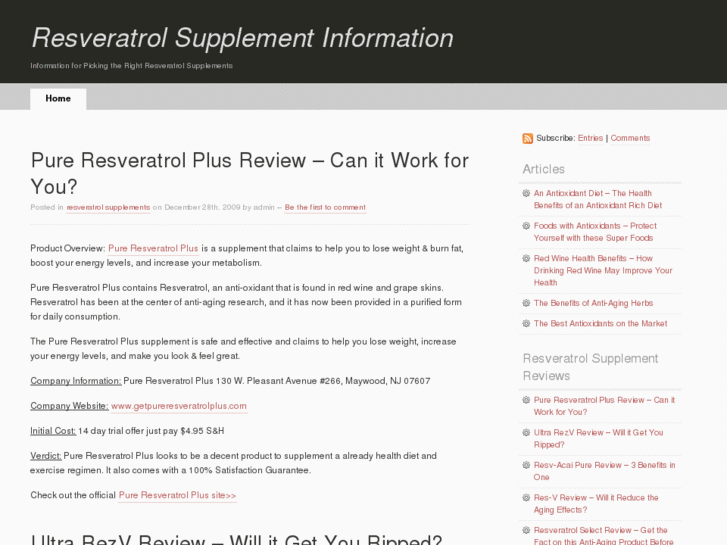 www.resveratrolsupplementinformation.com