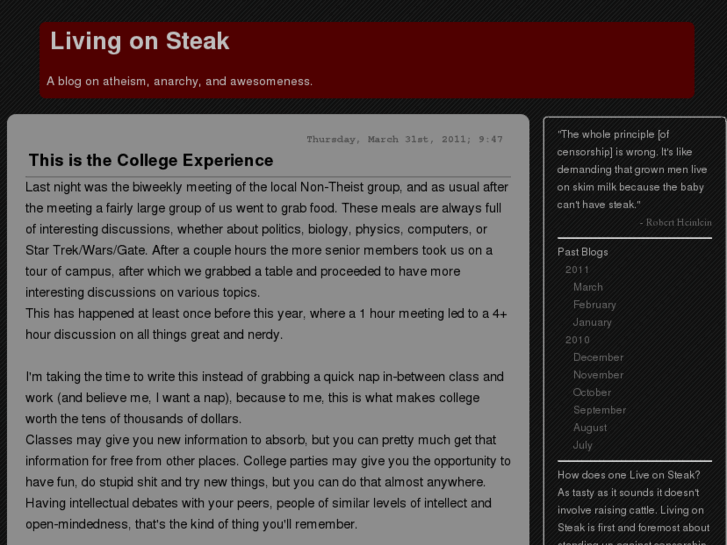 www.livingonsteak.com