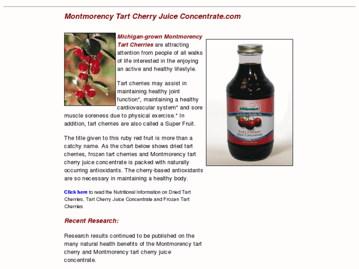 www.montmorencytartcherryjuiceconcentrate.com