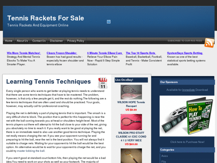 www.tennisracketsforsale.net