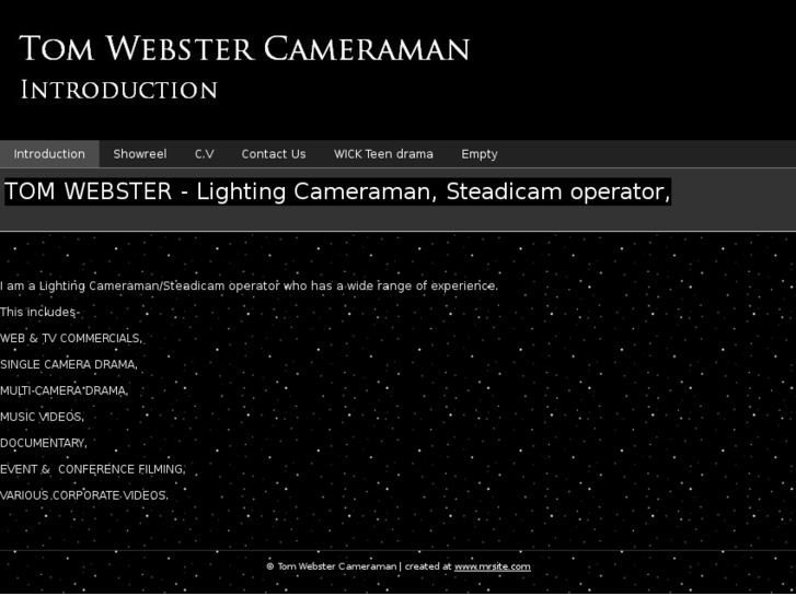 www.tomwebstercameraman.com