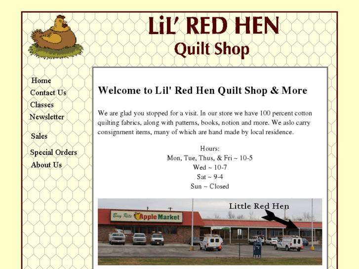 www.lilredhenquiltshop.com