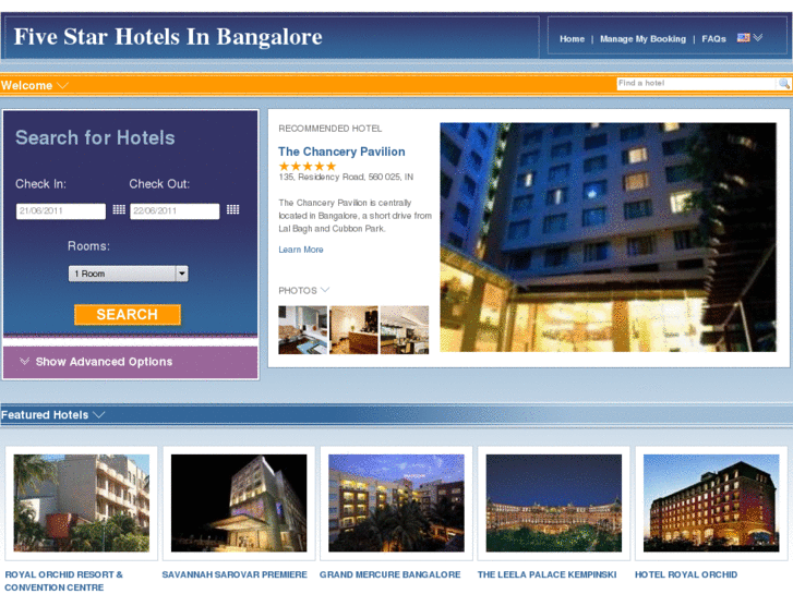 www.fivestarhotelsinbangalore.com