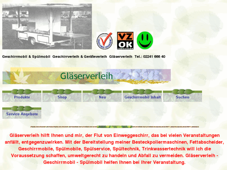 www.glaeserverleih.de