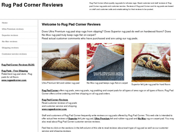 www.rugpadcornerreviews.com