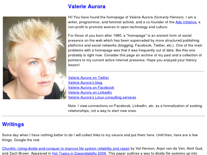 www.valerieaurora.org