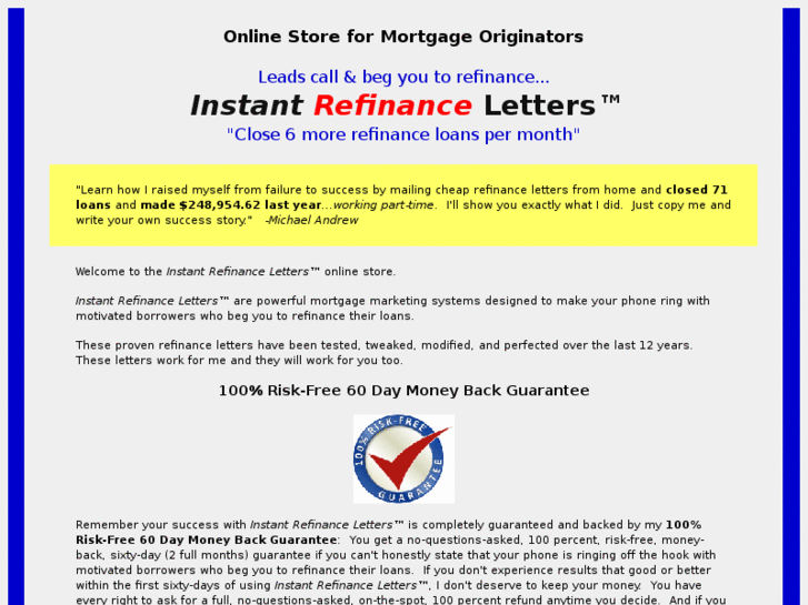 www.instantrefinanceletters.com