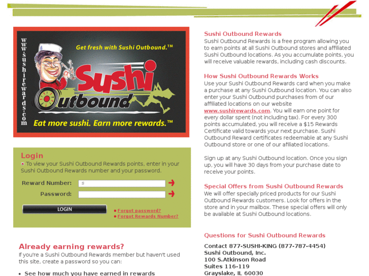 www.sushioutboundrewards.com