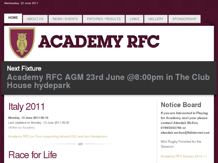 www.academyrfc.co.uk