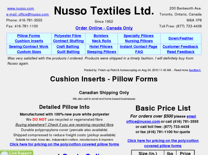 www.nussopillows.com