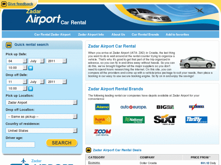 www.zadarairportcarrental.net