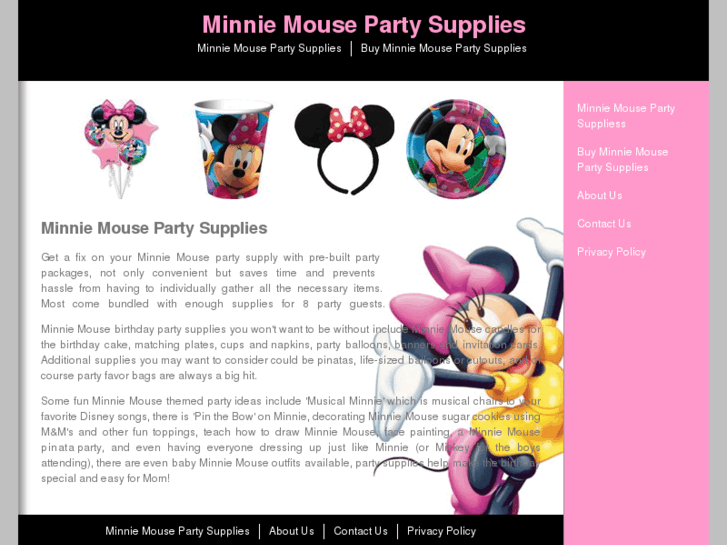 www.minniemousepartysupplies.net