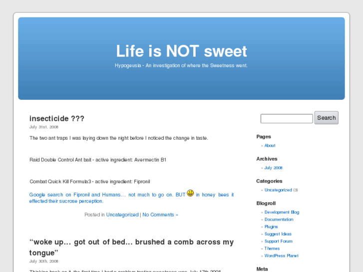 www.lifeisnotsweet.com