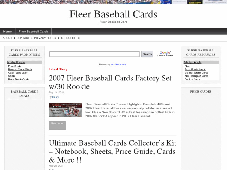 www.fleerbaseballcards.com