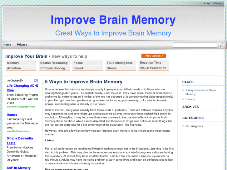 www.improvebrainmemory.net