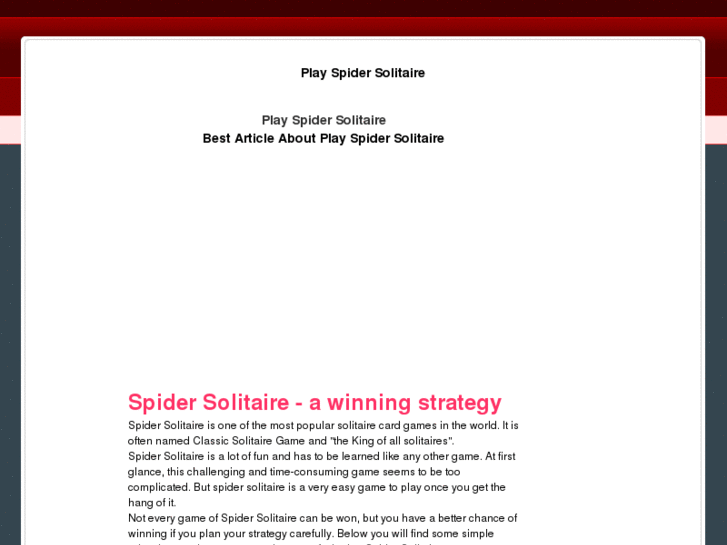 www.playspidersolitaire.net