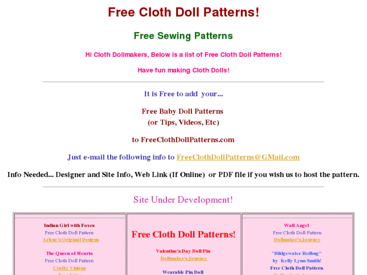 www.freeclothdollpatterns.com