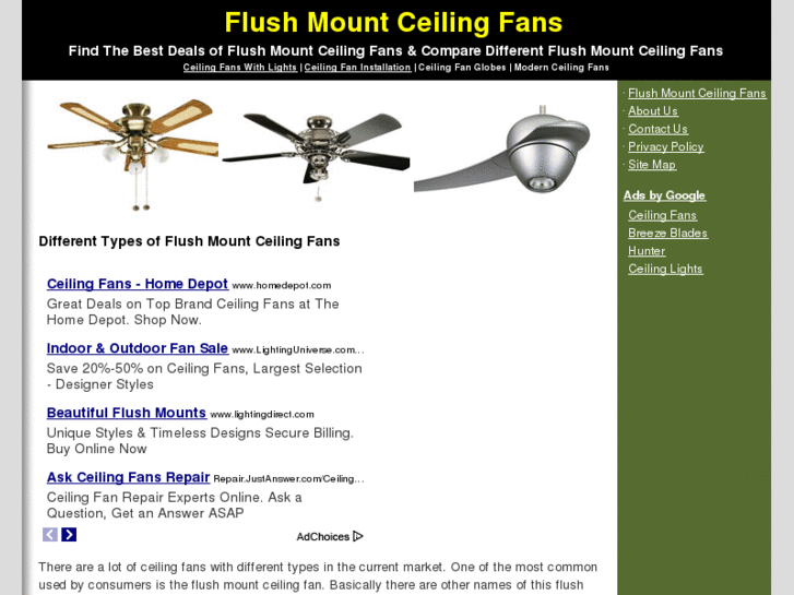 www.flushmountceilingfans.org