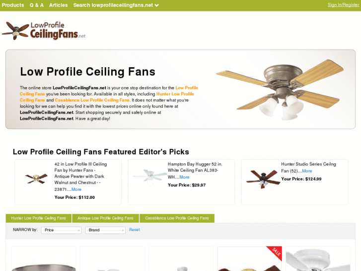 www.lowprofileceilingfans.net