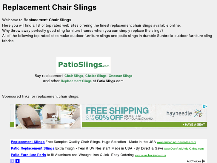 www.replacementchairslings.com