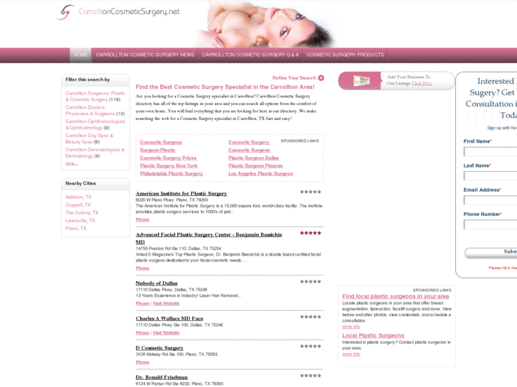 www.carrolltoncosmeticsurgery.net