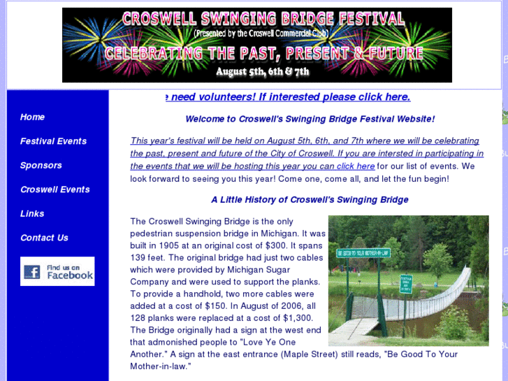 www.croswellswingingbridgefestival.com