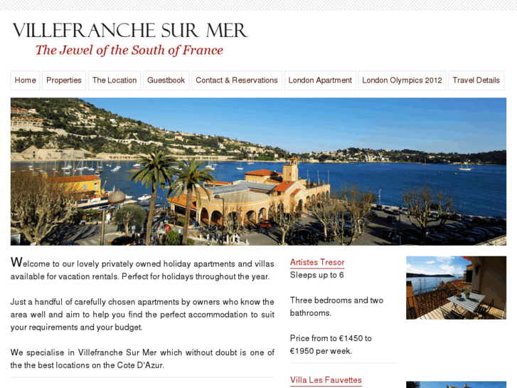 www.holidaysinvillefranche.com