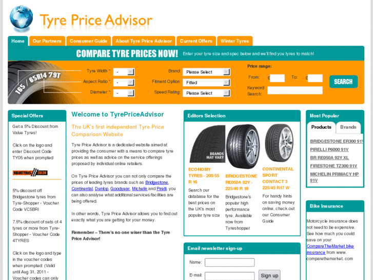 www.tyrepriceadvisor.co.uk