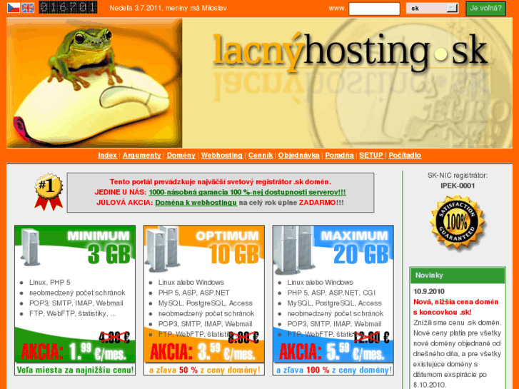 www.lacnyhosting.sk