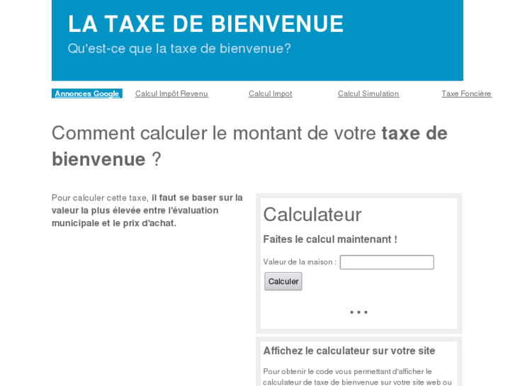 www.taxedebienvenue.com