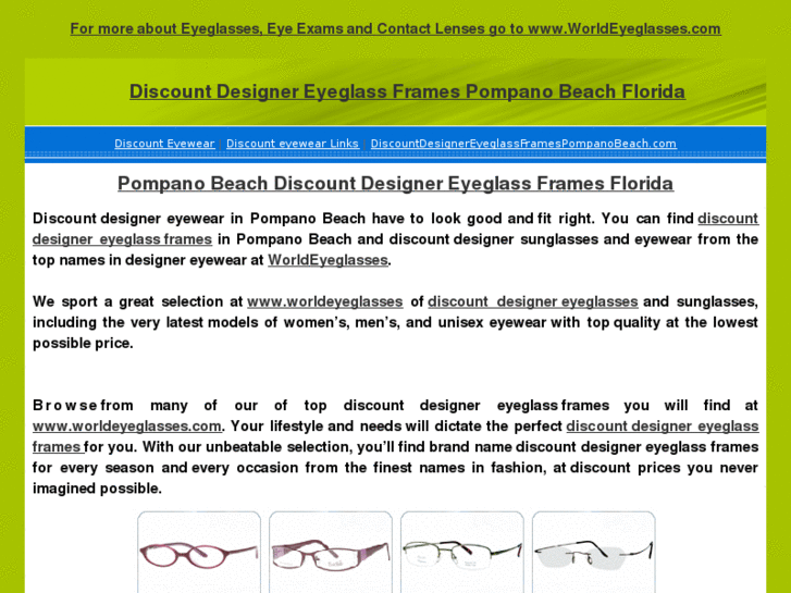 www.discountdesignereyeglassframespompanobeach.com