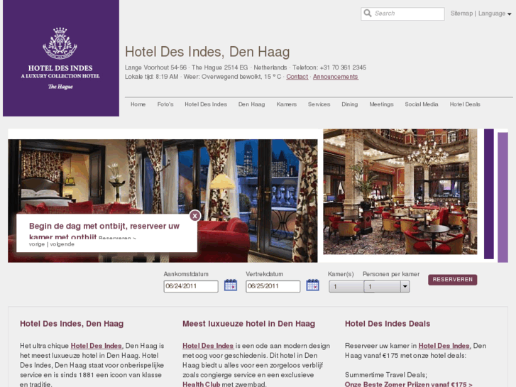 www.hoteldesindes.nl