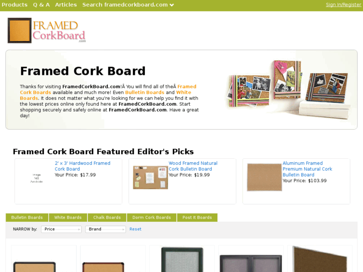 www.framedcorkboard.com