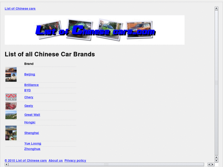 www.listofchinesecars.com