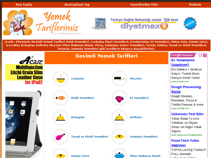 www.yemektariflerimiz.net