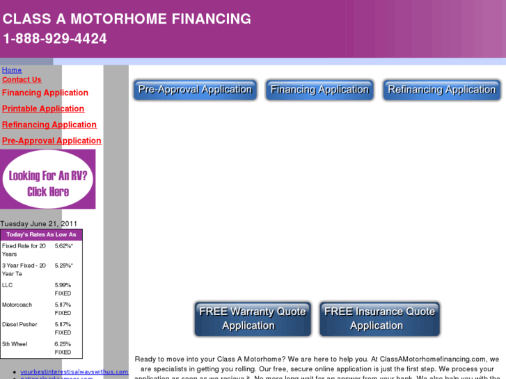 www.classamotorhomefinancing.com