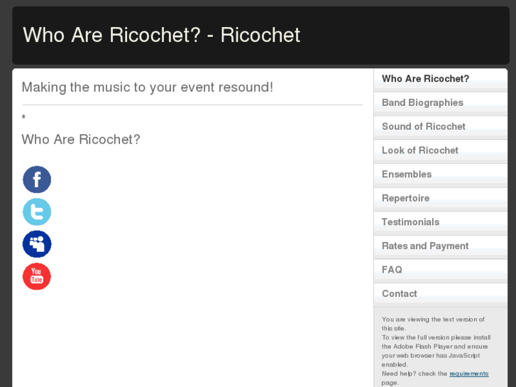 www.ricochetband.com