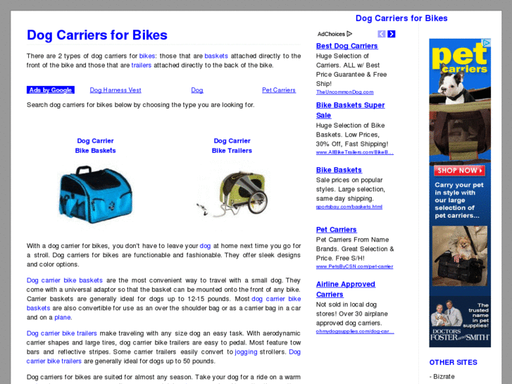 www.dogcarriersforbikes.com