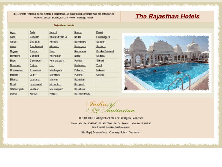 www.therajasthanhotels.net