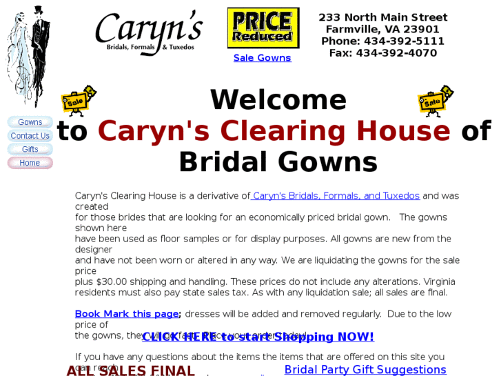 www.carynsbridalsale.com